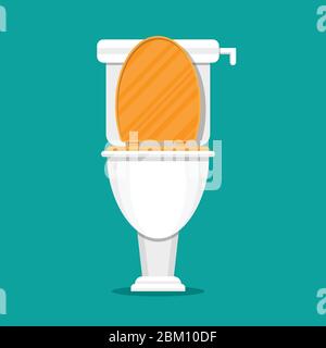 Toilette Vektor Illustration in flachem Design. Stock Vektor
