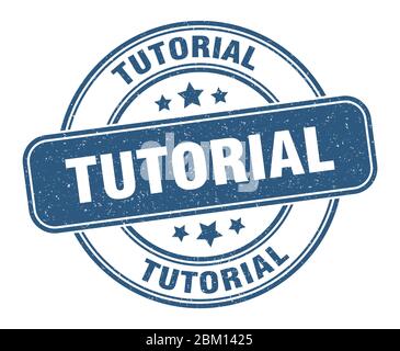 Tutorial-Stempel. Tutorial-Etikett. Rundes Grunge-Zeichen Stock Vektor