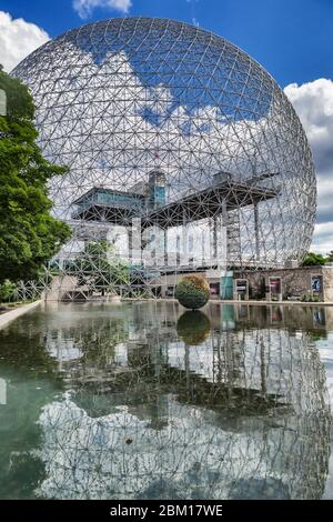 Biosphere, 1967, Skulptur von Buckminster Fuller, Parc Jean Drapeau, Ile Sainte-Helene, Montreal, Quebec, Kanada Stockfoto