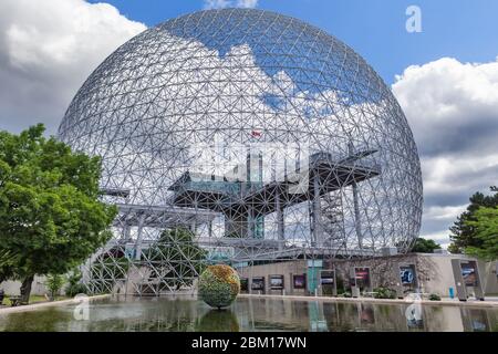 Biosphere, 1967, Skulptur von Buckminster Fuller, Parc Jean Drapeau, Ile Sainte-Helene, Montreal, Quebec, Kanada Stockfoto