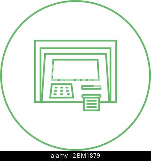 Schöne Geldautomat Vektor-Linie Symbol Stock Vektor