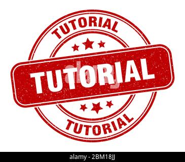 Tutorial-Stempel. Tutorial-Etikett. Rundes Grunge-Zeichen Stock Vektor