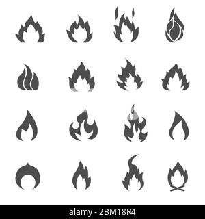 Feuer Symbole setzen Design Vektor Illustration Stockfoto