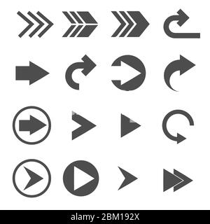 Symbole für Pfeil nach rechts drehen Stockfoto