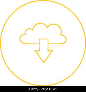 Schönes Cloud Download Vektor-Linie Symbol Stock Vektor