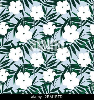 Himmelblau Floral botanischen nahtlose Muster Hintergrund geeignet für Mode Drucke, Grafiken, Hintergründe und Kunsthandwerk Stockfoto