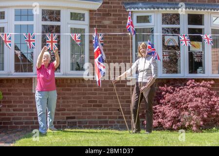 Vorbereitungen für die Feierlichkeiten zum 75. Jahrestag des VE Day, Großbritannien Stockfoto