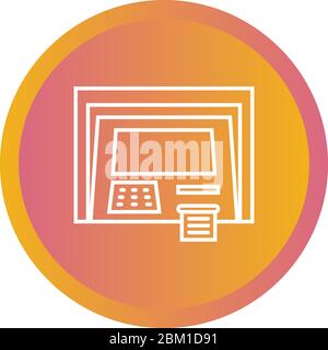 Schöne Geldautomat Vektor-Linie Symbol Stock Vektor