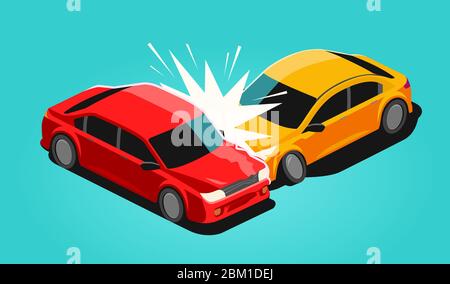 Fahrzeugunfall. Kfz-Versicherung, Transport Vektor Illustration Stock Vektor