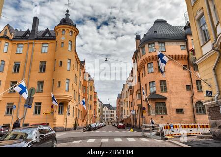 EOL Appartementhaus, 1903, Helsinki, Finnland Stockfoto