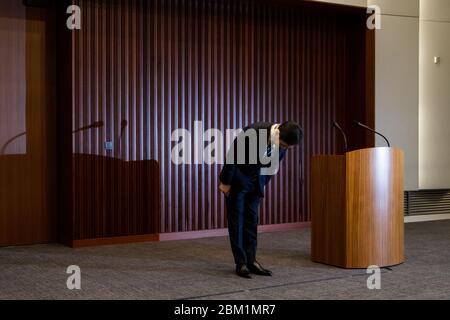 Seoul, Südkorea. Mai 2020. Jay Y. Lee, Co-Vice Chairman von Samsung Electronics Co., spricht während einer Pressekonferenz in Seoul, Südkorea, am Mittwoch, 6. Mai 2020. (Foto: SeongJoon Cho/Pool/Sipa USA) Quelle: SIPA USA/Alamy Live News Stockfoto