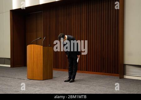 Seoul, Südkorea. Mai 2020. Jay Y. Lee, Co-Vice Chairman von Samsung Electronics Co., spricht während einer Pressekonferenz in Seoul, Südkorea, am Mittwoch, 6. Mai 2020. (Foto: SeongJoon Cho/Pool/Sipa USA) Quelle: SIPA USA/Alamy Live News Stockfoto