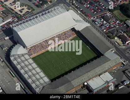 Eine Luftaufnahme des Stadions Leeds United Elland Road, 9. August 1997, gegen Arsenal, West Yorkshire, Nordengland Stockfoto