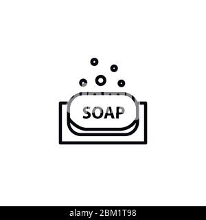 Antiseptische Seife, Symbol für Desinfektionsmittel auf weiß Stock Vektor