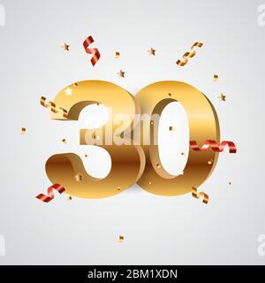 Vorlage Logo 30 Jahre Jubiläum Illustration Stock Vektor