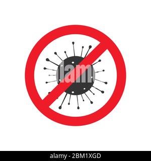 Stoppen Sie Coronavirus Symbol isoliert über weiß Stock Vektor