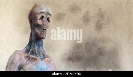 Humanoid Alien Kreatur Charakter 3D-Rendern Stockfoto