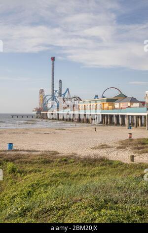 Der historische Lustpier in galveston auf galveston Island texas Stockfoto