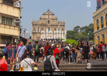 Ruinen der Kirche Madre de Deus, 1640, Sao Paulo Kirche, Macau, China Stockfoto