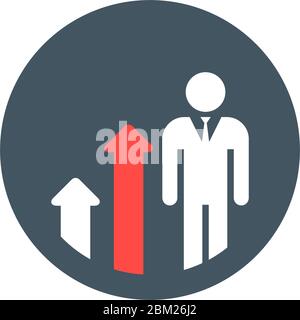 Grafik mit Pfeil-Symbol in trendy flachen Stil. Pfeiltaste. Symbol für wachsende Pfeile. Stock Vektor Illustration isoliert auf weißem Hintergrund. Stock Vektor