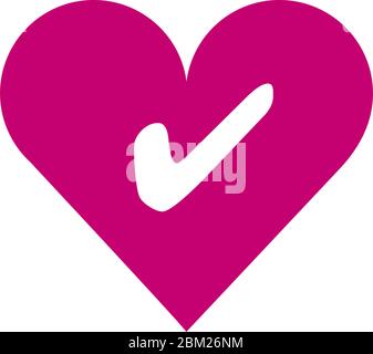 Vektor Mit Herzcheck-Symbol. Stock Vektor Illustration isoliert auf weißem Hintergrund. Stock Vektor