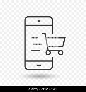 Online-Shopping-Konzepte. Ich liebe das Internet-Shopping. Stock Vektor Illustration isoliert auf weißem Hintergrund. Stock Vektor