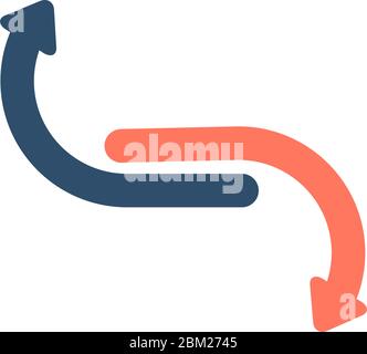 Symbol für Vektoraktualisierung. Rote und blaue Pfeile. Stock Vektor Illustration isoliert auf weißem Hintergrund. Stock Vektor