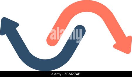 Symbol für Vektoraktualisierung. Rote und blaue Pfeile. Stock Vektor Illustration isoliert auf weißem Hintergrund. Stock Vektor