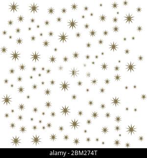 Abstrakte weißes modernes nahtlose Muster mit goldenen Sternen. Vector Illustration. glänzenden Hintergrund. Textur von Blattgold. Stock Vektor
