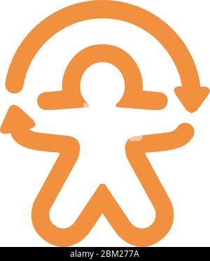 Symbol für die menschliche Vektorlinie aktualisiert. Einfache Element Illustration. Erfrischte menschliche Umriss Symbol aus Gefühle Konzept. Kann für Web und Mobile verwendet werden Stock Vektor