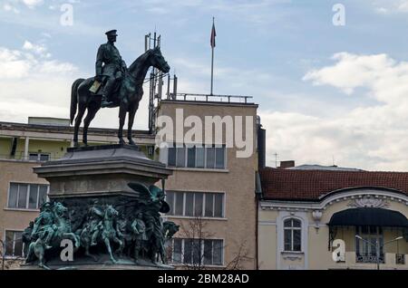 Denkmal für den Zaren oder König Liberator, für den russischen König Alexander II., 1907 in Zentral-Sofia, Bulgarien, Europa gebaut Stockfoto