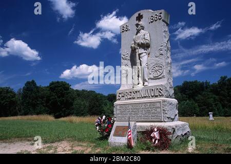 New Jersey freiwillige Marker an blutigen Winkel, Fredericksburg und Spotsylvania National Military Park, Virginia Stockfoto