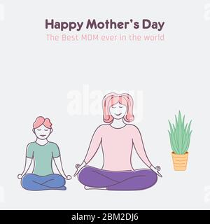 vektor-Illustration von Happy Mother's Day Grußkarte Design Stock Vektor