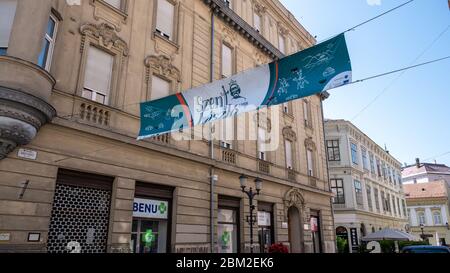 Gyor Ungarn 02 16 2020: Die Werbung molino der St. Ladislaus Tage Programmreihe. Stockfoto