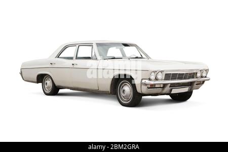 '65 Chevrolet Impala isoliert auf weiß. Alle Logos entfernt. Stockfoto