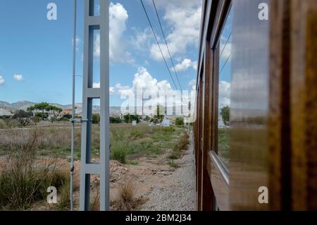 Schöne Reise mit Tren Soller in Palma de Mallorca, Spania Stockfoto