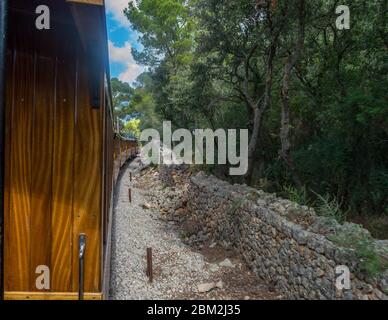 Schöne Reise mit Tren Soller in Palma de Mallorca, Spania Stockfoto