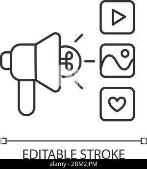 Pixel für Kampagne perfekt linear Symbol Stock Vektor