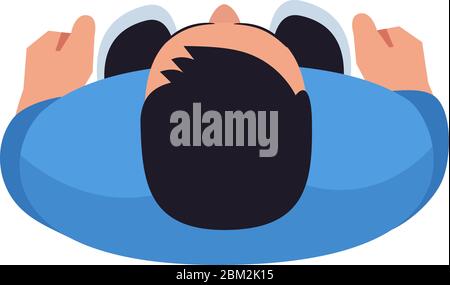 Man Stand still halb flach RGB-Farbvektor Illustration Stock Vektor