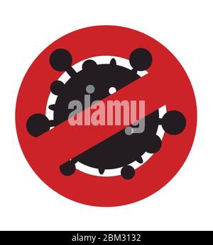 Sperrung Pandemie stoppen Roman Coronavirus Ausbruch covid-19 Zeichen zu Hause bleiben Stock Vektor