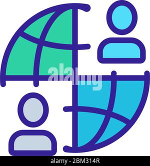 Globe Webinar Icon Vektor-Umriss-Illustration Stock Vektor