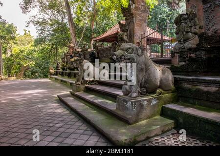 Sacred Monkey Forest Sanctuary Temple, dieser Ort ist am beliebtesten in der Provinz Ubud, Bali Island Stockfoto