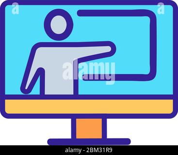 Webinar-Präsentation Symboldarstellung Vektordarstellung Stock Vektor