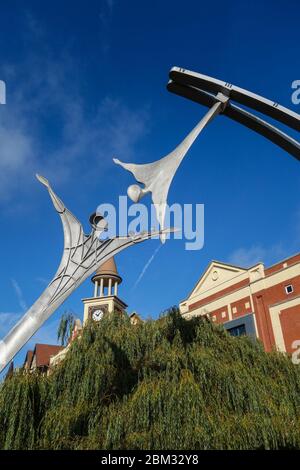 Statue der Ermächtigung über River Witham, Lincoln Stockfoto