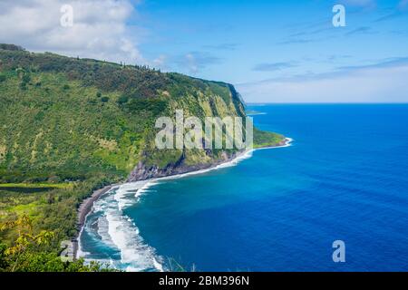 Hawaii atemberaubende Waipio Valley und unberührten Strand große Insel Stockfoto