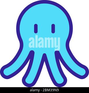 Großkopf-Tintenfisch mit kurzen Tentakeln Symbol Vektordarstellung Stock Vektor