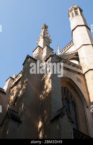 Neugotische Architektur Religiöses Bad Stone Detail St Luke's & Christ Church, Sydney Street, London, SW3 6NH von James Savage Stockfoto