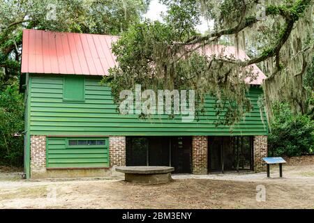 McLeod Plantation Cotton Gin Gebäude. Stockfoto