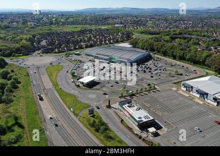 Luftaufnahme von Asda Superstore Robroyston Stockfoto