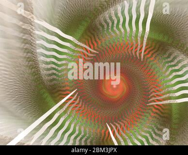 Abstrakt brun Spirale Hintergrundbild, Illustration - Spirale, Farbwirbel. Bunte verformte Formen. Abstraktes Fraktal mit glühenden Wellenlinien . Fanta Stockfoto
